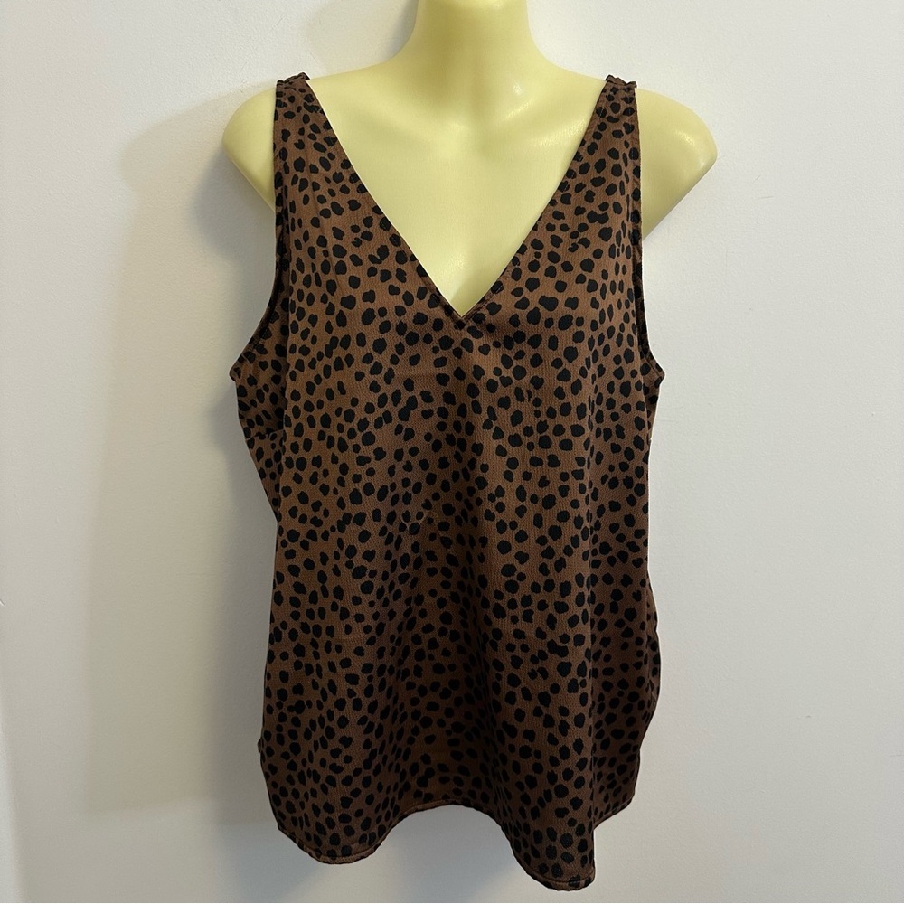 Old Navy Brown and Black Polka Dot Camisole